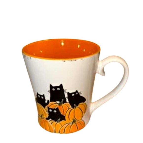 Spectrum Designz Halloween Carmen Cat and Pumpkin Mug 17oz NEW - Picture 1 of 6